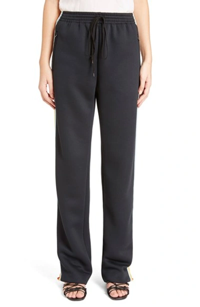 Chloé Rainbow Stripe Track Pants In Black/ Rainbow