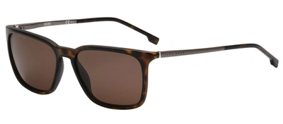 Shop Hugo Boss Boss 1183/s 70 0086 Rectangle Sunglasses In Brown