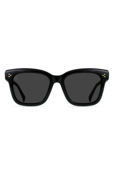 Shop Raen Breya 54mm Polarized Square Sunglasses In Recycled Black/ Smoke Polar