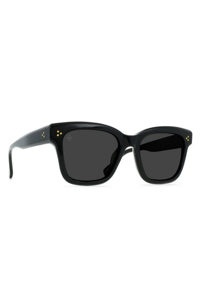 Shop Raen Breya 54mm Polarized Square Sunglasses In Recycled Black/ Smoke Polar