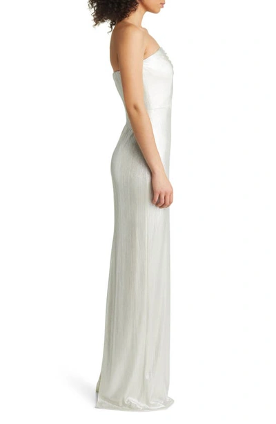 Shop Black Halo Divina Strapless Column Gown In Luxe Glow