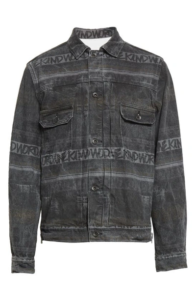 Shop Sacai X Eric Haze Side Zip Denim Jacket In Black