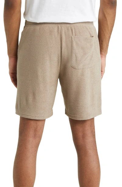 Shop Ugg Dominick Brushed Terry Pajama Shorts In Wolf Beige