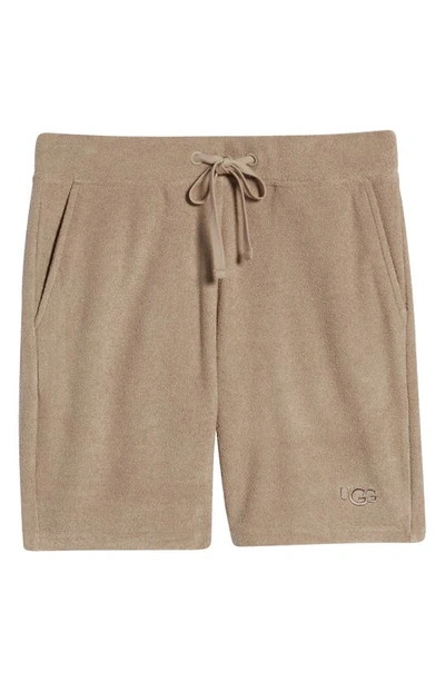 Shop Ugg Dominick Brushed Terry Pajama Shorts In Wolf Beige