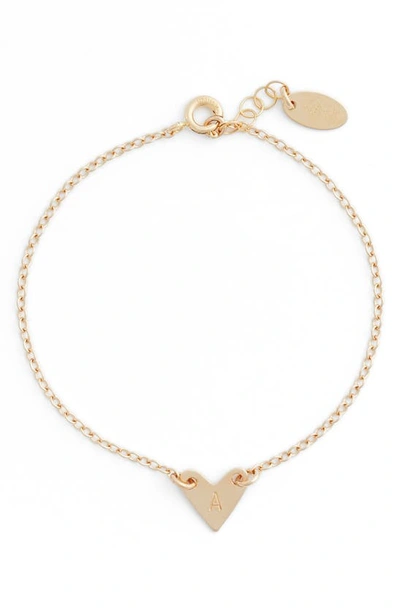 Shop Nashelle Initial Heart Bracelet In Gold