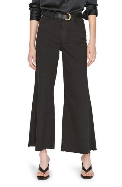 Shop Frame Le Palazzo Raw Hem Wide Leg Jeans In Film Noir