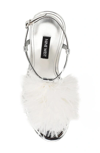 Shop Nine West Million Feather Sandal In White