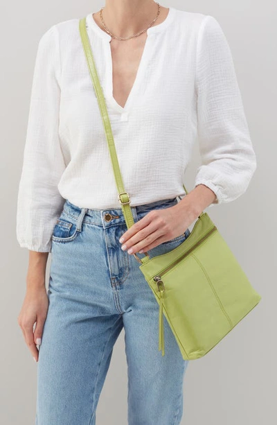 Shop Hobo Cambel Leather Crossbody Bag In Celery