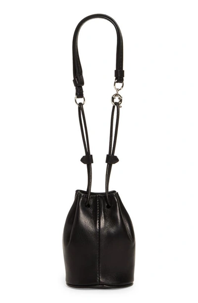Shop Maison Margiela Micro Tabi Leather Bucket Bag In Black
