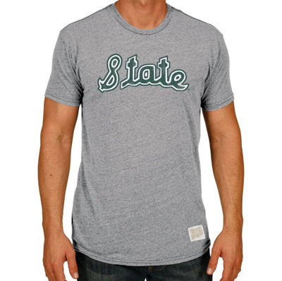 Shop Retro Brand Original  Gray Michigan State Spartans Big & Tall Tri-blend T-shirt