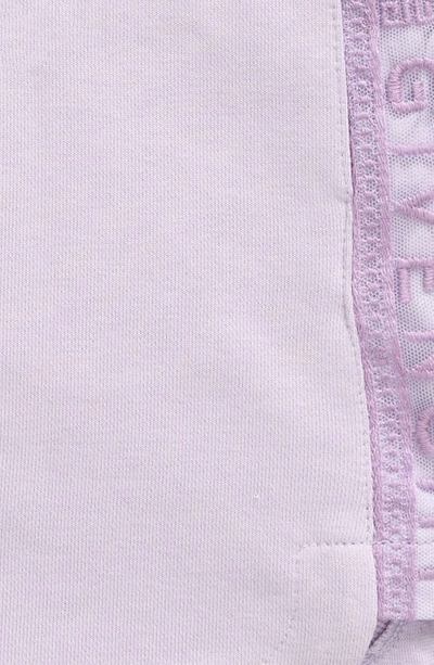 Shop Givenchy Kids' Logo Embroidered Lace Inset Fleece Skirt In 935-lilac