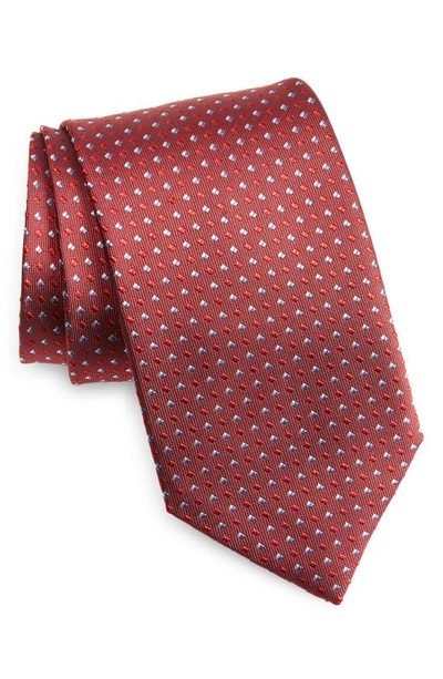 Shop David Donahue Dot Silk Tie In Red