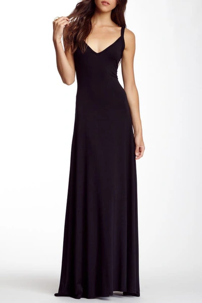 Shop Go Couture V-neck Maxi Dress In Black
