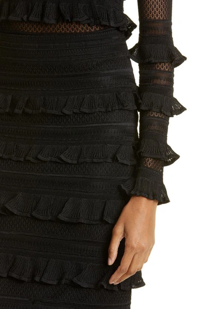 Shop Zimmermann Wonderland Frill Detail Midi Skirt In Black