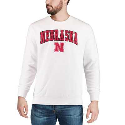 Shop Colosseum White Nebraska Huskers Arch & Logo Crew Neck Sweatshirt
