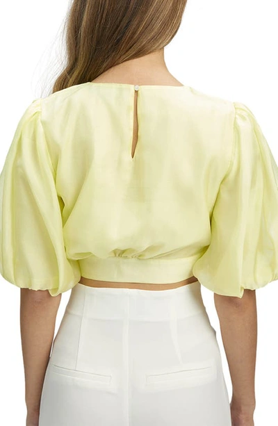 Shop Bardot Enya Cutout Organza Crop Top In Sunshine