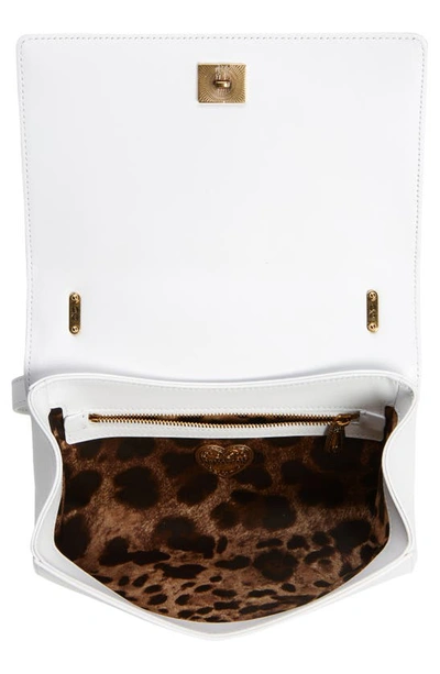 Shop Dolce & Gabbana Devotion Logo Heart Lambskin Crossbody Bag In Optical White