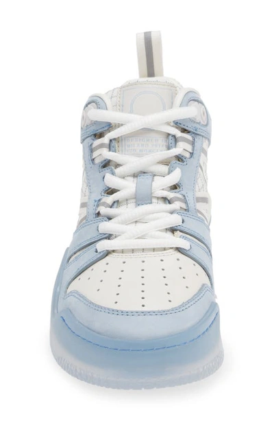 Shop Moncler Pivot High Top Sneaker In Light Blue/ White