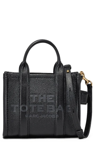 Shop Marc Jacobs The Leather Crossbody Tote Bag In Black