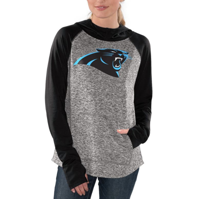 Shop G-iii 4her By Carl Banks Heathered Gray/black Carolina Panthers Championship Ring Pullover Hoodie In Heather Gray
