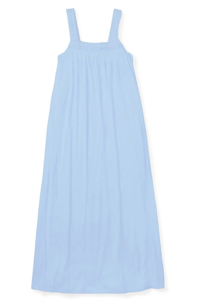 Shop Petite Plume Camille Luxe Pima Cotton Nightgown In Blue