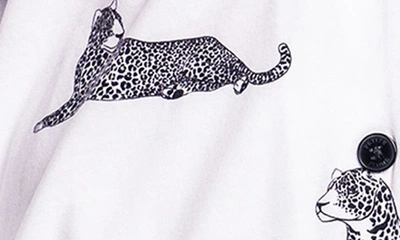 Shop Petite Plume Panther Print Short Pajamas In White