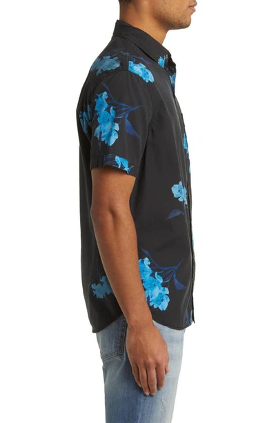 Rails Monaco Floral Short Sleeve Button-up Shirt In Surreal Flower Onyx