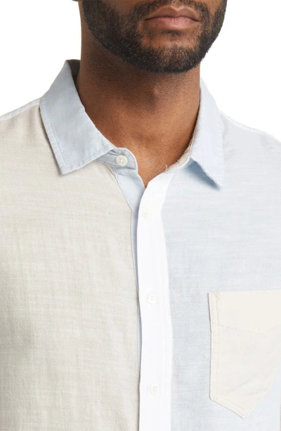 Rails Wyatt Colourblock Cotton Button-up Shirt In Oxford Hummus