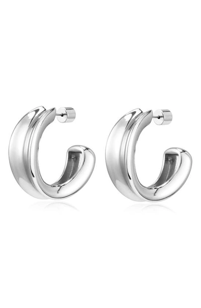 Shop Jenny Bird Doune Hoop Earrings In Silver