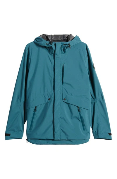 Shop Lole Steady Rain Waterproof Jacket In Arctic Blue