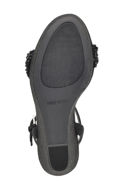 Shop Nine West Halora Platform Wedge Sandal In Black 001