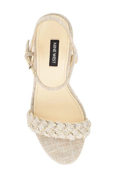 Shop Nine West Halora Platform Wedge Sandal In Light Natural 110