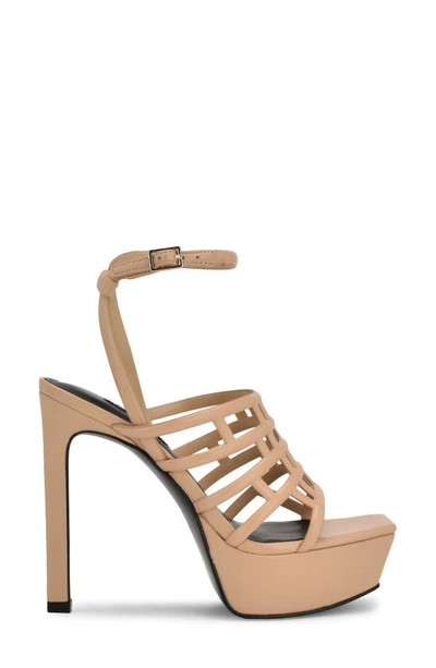 Nine West Kelinda Ankle Strap Platform Sandal In Light Pink