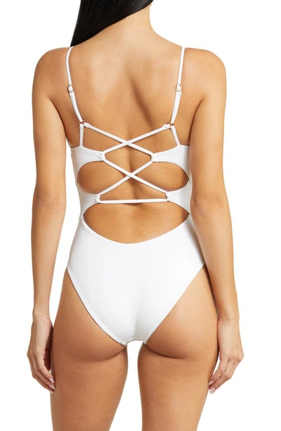 Shop L*space L Space Gianna Classic One-piece Swimsuit In White