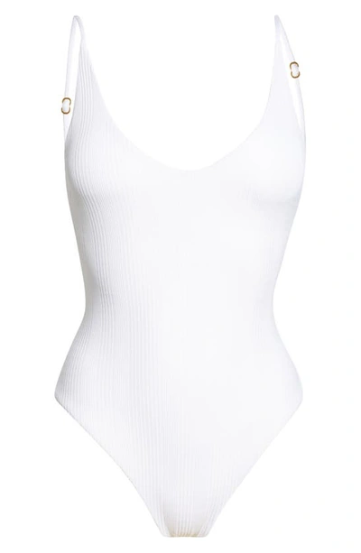 Shop L*space L Space Gianna Classic One-piece Swimsuit In White