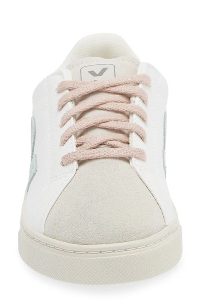 Shop Veja Kids' Small Esplar Leather Sneaker In Extra White Matcha Lavander