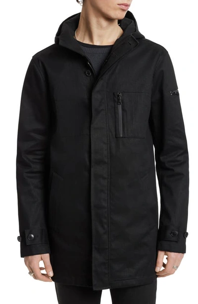 Shop John Varvatos Military Seam Sealed Hooded Jacket In Black