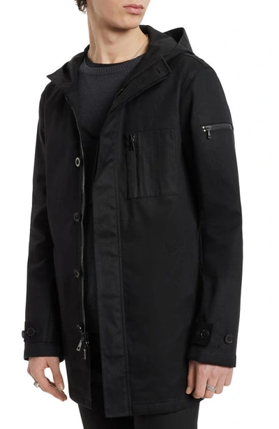 Shop John Varvatos Military Seam Sealed Hooded Jacket In Black