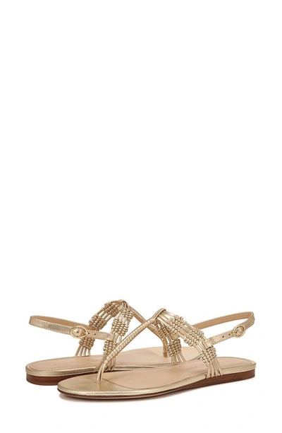 Shop Veronica Beard Sola T-strap Sandal In Gold