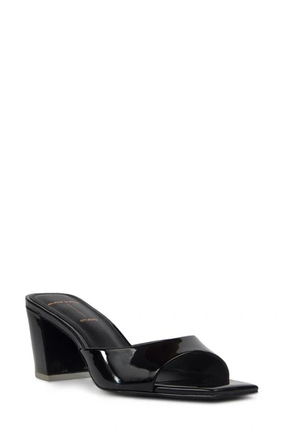 Shop Black Suede Studio Dia Slide Sandal In Black Patent