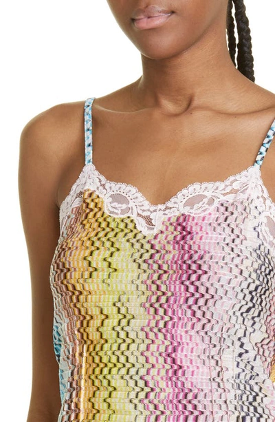 Shop Missoni Meander Stripe Knit Tank Top In Resort Soft Multicolor