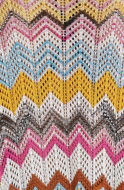 Shop Missoni Chevron Knit Cover-up Caftan Minidress In Multicolor Chevron