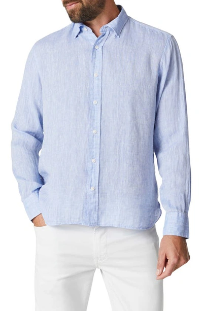 Shop 34 Heritage Solid Linen Chambray Button-up Shirt In Hawaiian Ocean