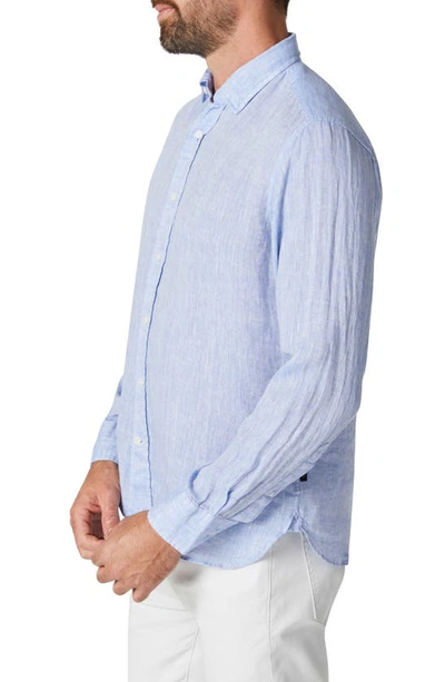Shop 34 Heritage Solid Linen Chambray Button-up Shirt In Hawaiian Ocean