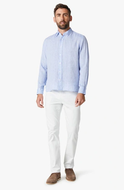 Shop 34 Heritage Solid Linen Chambray Button-up Shirt In Hawaiian Ocean