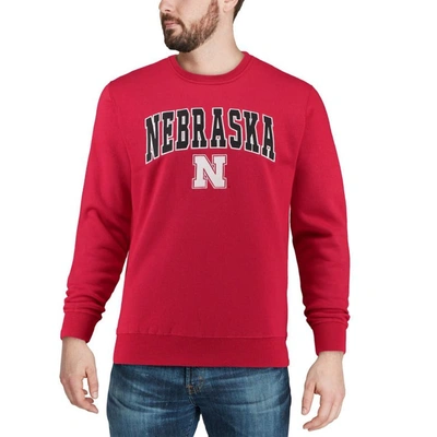 Shop Colosseum Scarlet Nebraska Huskers Arch & Logo Crew Neck Sweatshirt