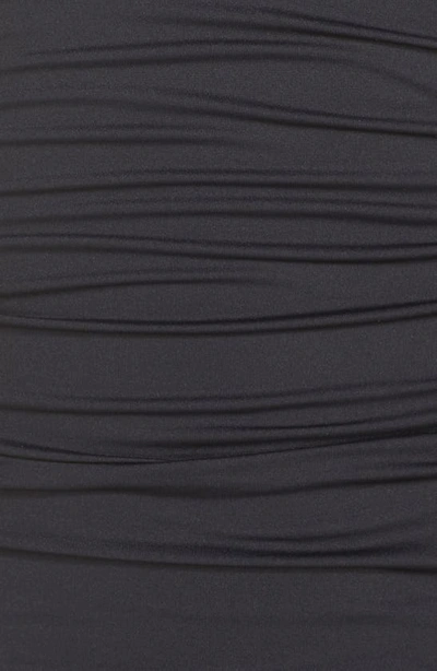 La Blanca One Piece Swimsuit Island Goddess Shirred Side Bathing Suit In Black In Black