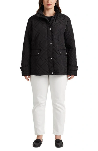 Shop Lauren Ralph Lauren Diamond Quilt Water Repellent Jacket In Black