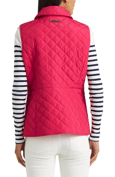 Shop Lauren Ralph Lauren Quilted Water Repellent Vest In Sport Pink