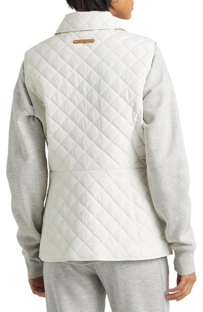 Shop Lauren Ralph Lauren Quilted Water Repellent Vest In Cream